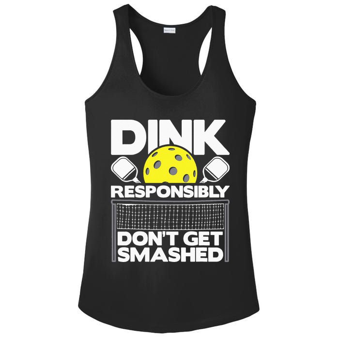 Dink Responsibly Don't Get Smashed Pickleball Ladies PosiCharge Competitor Racerback Tank