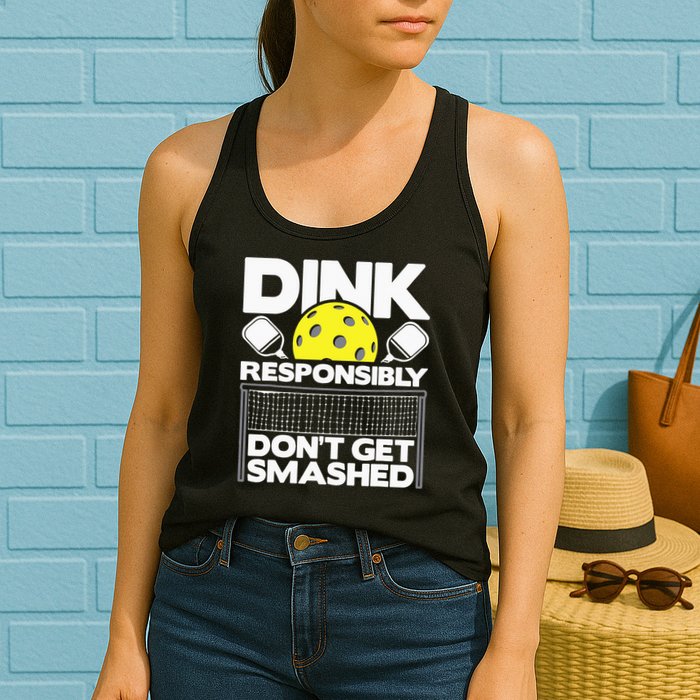 Dink Responsibly Don't Get Smashed Pickleball Womens Tank Top