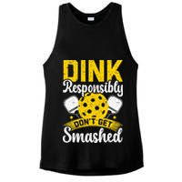 Dink Responsibly Don't Get Smashed Pickleball Ladies PosiCharge Tri-Blend Wicking Tank