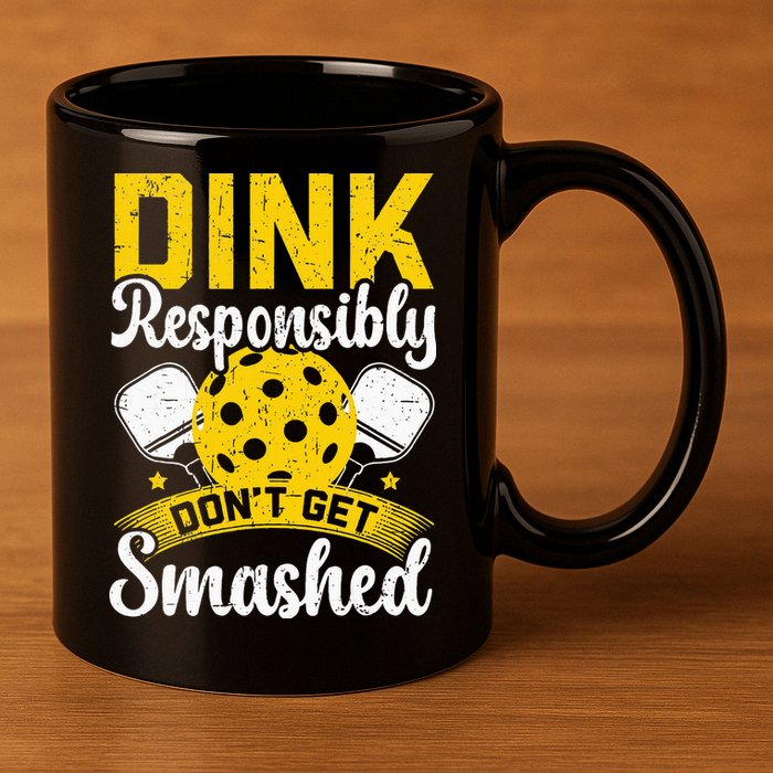 Dink Responsibly Don't Get Smashed Pickleball 11oz C Handle Ceramic Mug