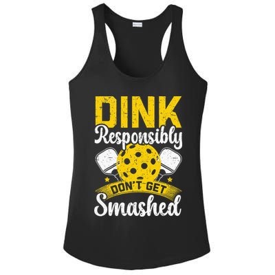 Dink Responsibly Don't Get Smashed Pickleball Ladies PosiCharge Competitor Racerback Tank