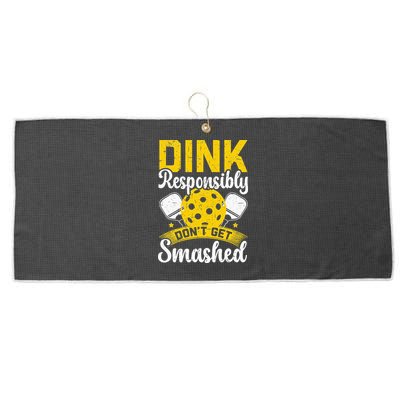 Dink Responsibly Don't Get Smashed Pickleball Large Microfiber Waffle Golf Towel