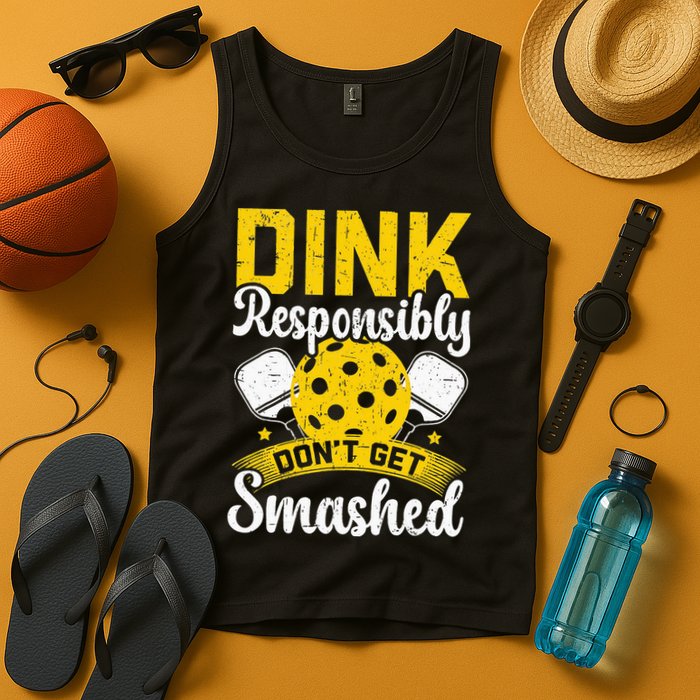 Dink Responsibly Don't Get Smashed Pickleball Tank Top