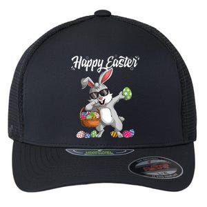 Dabbing Rabbit Easter Day Eggs Dab Boys Girls Gift Bunny Flexfit Unipanel Trucker Cap