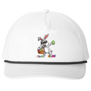 Dabbing Rabbit Easter Day Eggs Dab Boys Girls Gift Bunny Snapback Five-Panel Rope Hat