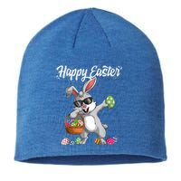 Dabbing Rabbit Easter Day Eggs Dab Boys Girls Gift Bunny Sustainable Beanie