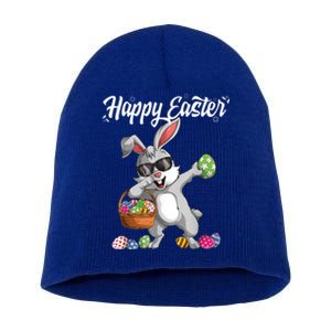 Dabbing Rabbit Easter Day Eggs Dab Boys Girls Gift Bunny Short Acrylic Beanie