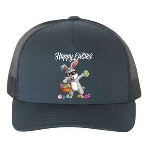 Dabbing Rabbit Easter Day Eggs Dab Boys Girls Gift Bunny Yupoong Adult 5-Panel Trucker Hat