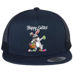 Dabbing Rabbit Easter Day Eggs Dab Boys Girls Gift Bunny Flat Bill Trucker Hat