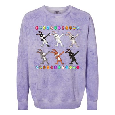 Dabbing Rabbits Easter Day Eggs Dab Colorblast Crewneck Sweatshirt