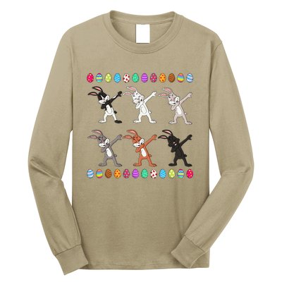 Dabbing Rabbits Easter Day Eggs Dab Long Sleeve Shirt