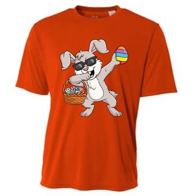 Dabbing Rabbit Easter Day Eggs Funny Cooling Performance Crew T-Shirt