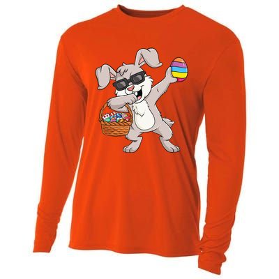 Dabbing Rabbit Easter Day Eggs Funny Cooling Performance Long Sleeve Crew