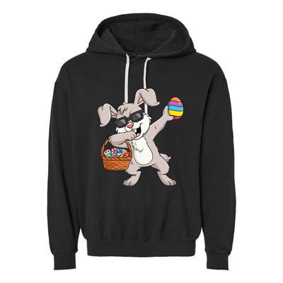 Dabbing Rabbit Easter Day Eggs Funny Garment-Dyed Fleece Hoodie