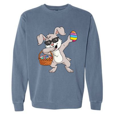 Dabbing Rabbit Easter Day Eggs Funny Garment-Dyed Sweatshirt