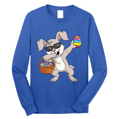 Dabbing Rabbit Easter Day Eggs Funny Long Sleeve Shirt