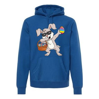 Dabbing Rabbit Easter Day Eggs Funny Premium Hoodie