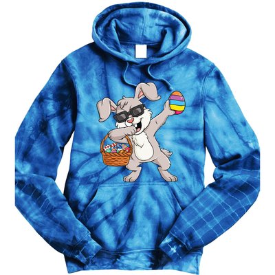 Dabbing Rabbit Easter Day Eggs Funny Tie Dye Hoodie