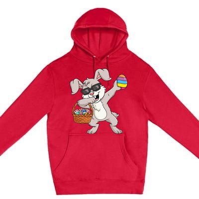 Dabbing Rabbit Easter Day Eggs Funny Premium Pullover Hoodie