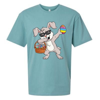 Dabbing Rabbit Easter Day Eggs Funny Sueded Cloud Jersey T-Shirt