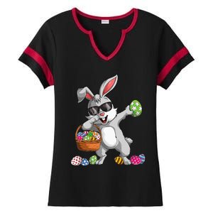 Dabbing Rabbit Easter Day Eggs Dab gift bunny Ladies Halftime Notch Neck Tee