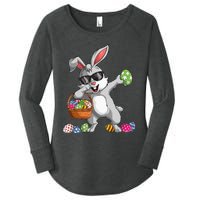 Dabbing Rabbit Easter Day Eggs Dab gift bunny Women's Perfect Tri Tunic Long Sleeve Shirt