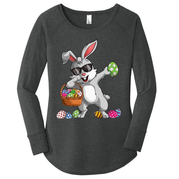 Dabbing Rabbit Easter Day Eggs Dab gift bunny Women's Perfect Tri Tunic Long Sleeve Shirt