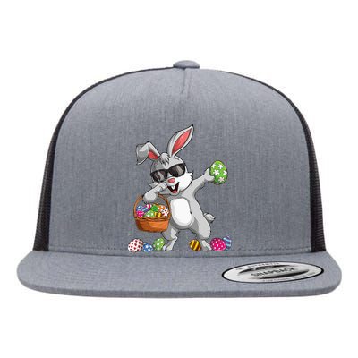 Dabbing Rabbit Easter Day Eggs Dab gift bunny Flat Bill Trucker Hat