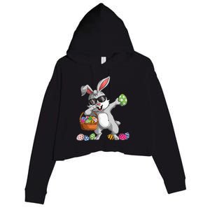 Dabbing Rabbit Easter Day Eggs Dab gift bunny Crop Fleece Hoodie