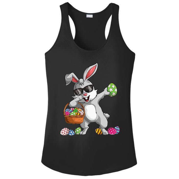 Dabbing Rabbit Easter Day Eggs Dab gift bunny Ladies PosiCharge Competitor Racerback Tank