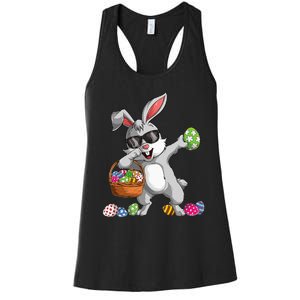 Dabbing Rabbit Easter Day Eggs Dab gift bunny Women's Racerback Tank