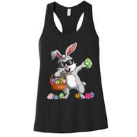 Dabbing Rabbit Easter Day Eggs Dab gift bunny Women's Racerback Tank