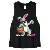 Dabbing Rabbit Easter Day Eggs Dab gift bunny Women's Racerback Cropped Tank