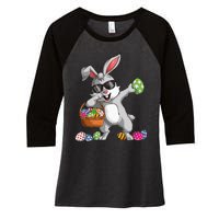 Dabbing Rabbit Easter Day Eggs Dab gift bunny Women's Tri-Blend 3/4-Sleeve Raglan Shirt