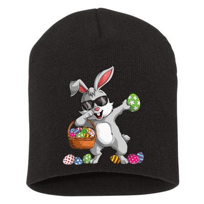 Dabbing Rabbit Easter Day Eggs Dab gift bunny Short Acrylic Beanie