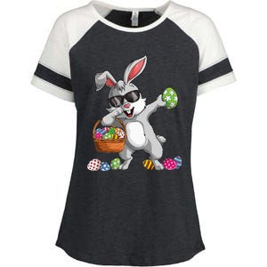 Dabbing Rabbit Easter Day Eggs Dab gift bunny Enza Ladies Jersey Colorblock Tee