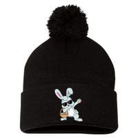 Dabbing Rabbit Easter Day Eggs Bunny Dabbing Pom Pom 12in Knit Beanie