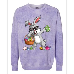 Dabbing Rabbit Easter Day Eggs Dab Gift Bunny Colorblast Crewneck Sweatshirt