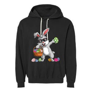 Dabbing Rabbit Easter Day Eggs Dab Gift Bunny Garment-Dyed Fleece Hoodie