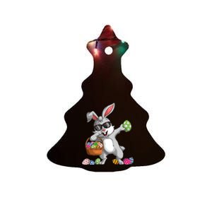 Dabbing Rabbit Easter Day Eggs Dab Gift Bunny Ceramic Tree Ornament