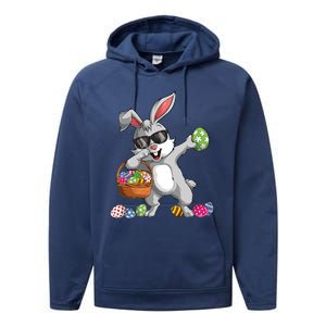 Dabbing Rabbit Easter Day Eggs Dab Gift Bunny Performance Fleece Hoodie