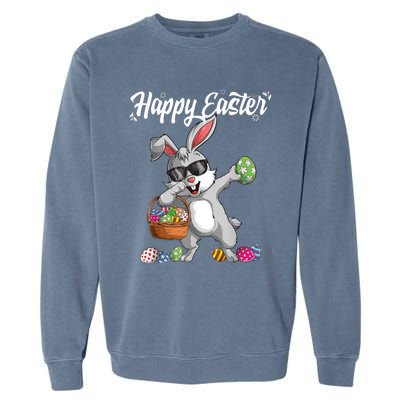 Dabbing Rabbit Easter Day Eggs Dab Garment-Dyed Sweatshirt