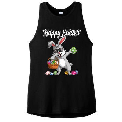 Dabbing Rabbit Easter Day Eggs Dab Gift Bunny Ladies PosiCharge Tri-Blend Wicking Tank