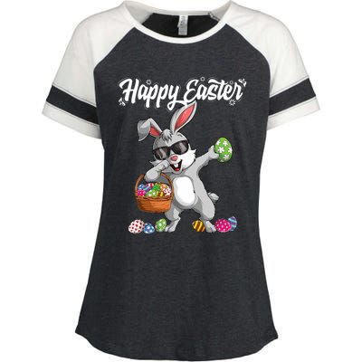 Dabbing Rabbit Easter Day Eggs Dab Gift Bunny Enza Ladies Jersey Colorblock Tee