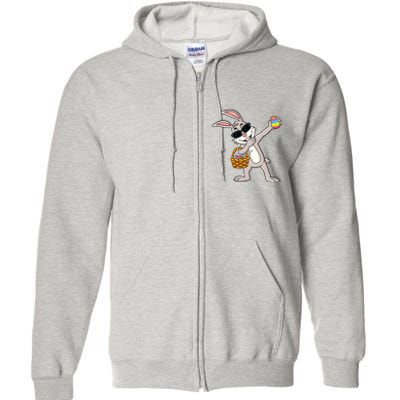 Dabbing Rabbit Easter Day Eggs Dab Full Zip Hoodie