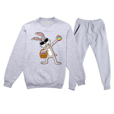 Dabbing Rabbit Easter Day Eggs Dab Premium Crewneck Sweatsuit Set