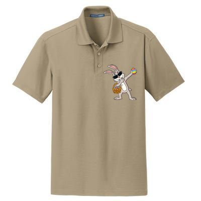 Dabbing Rabbit Easter Day Eggs Dab Dry Zone Grid Polo