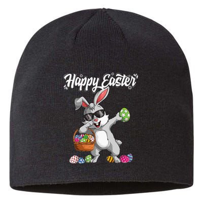 Dabbing Rabbit Easter Day Eggs Dab gift bunny Sustainable Beanie