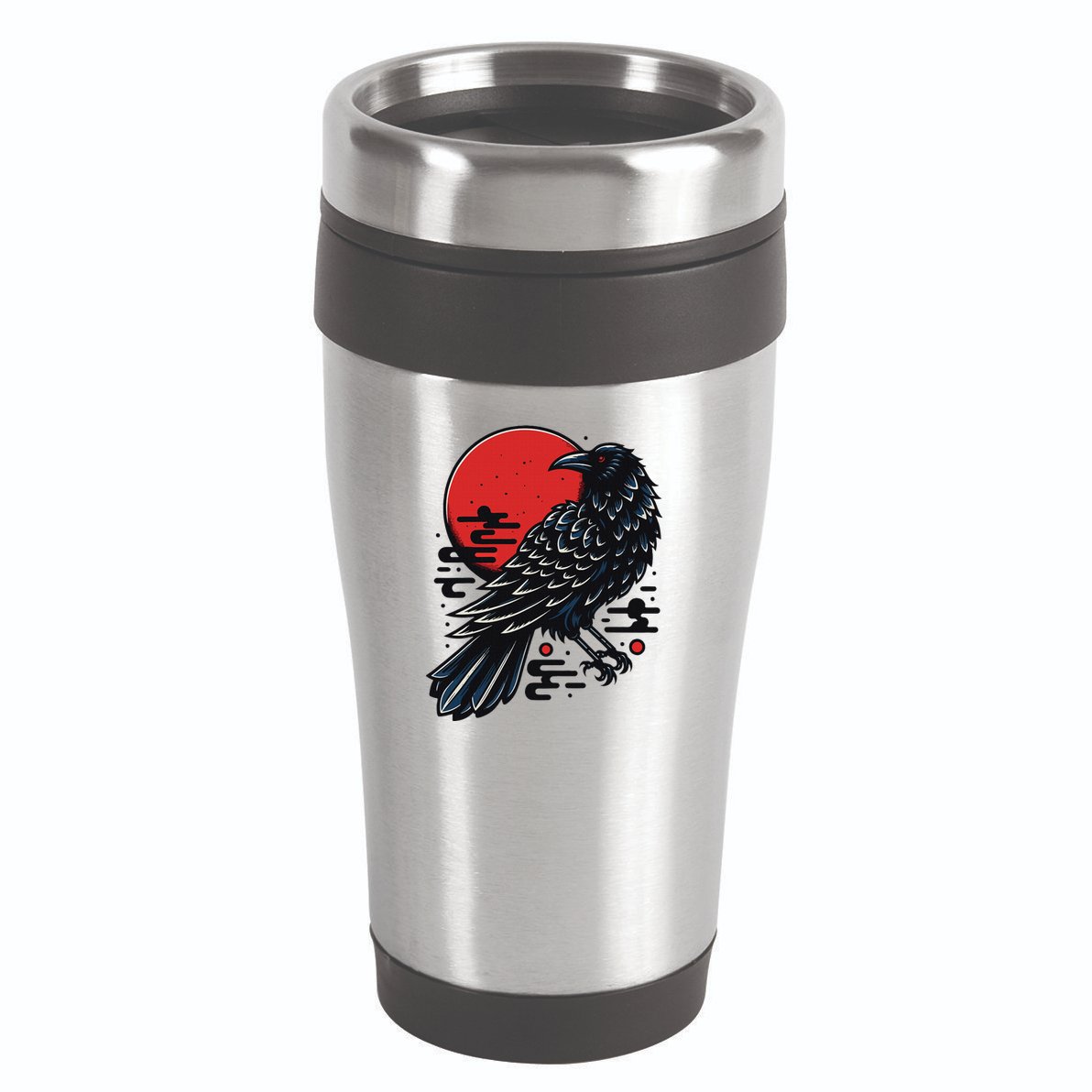 Dark Raven Epic Ninja Fight Anime 16oz Travel Tumbler