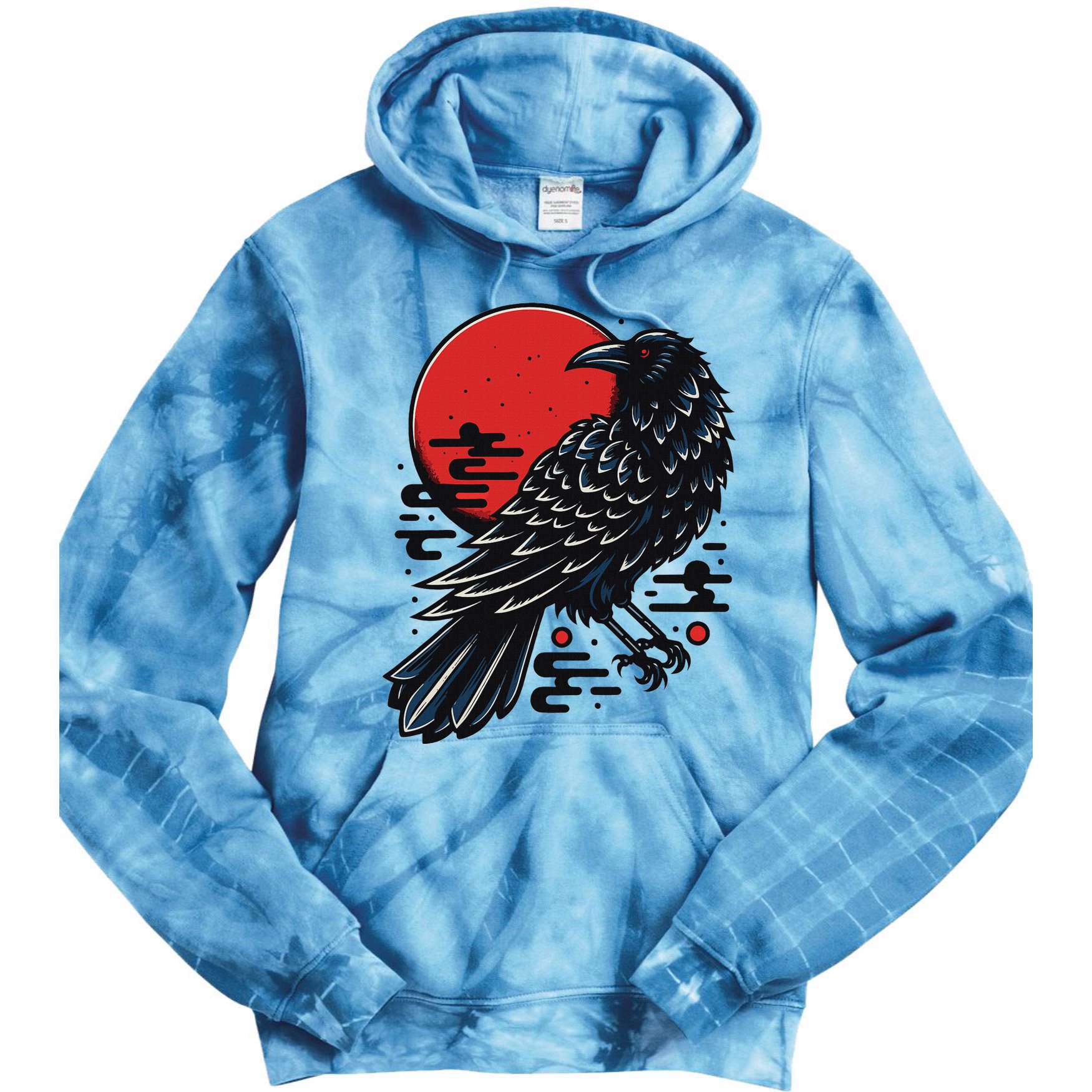 Dark Raven Epic Ninja Fight Anime Tie Dye Hoodie